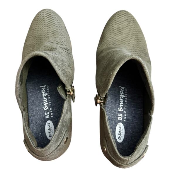Dr Scholl's Be Energized Memory Foam Green Suede Booties Size 9 - Picture 4 of 8